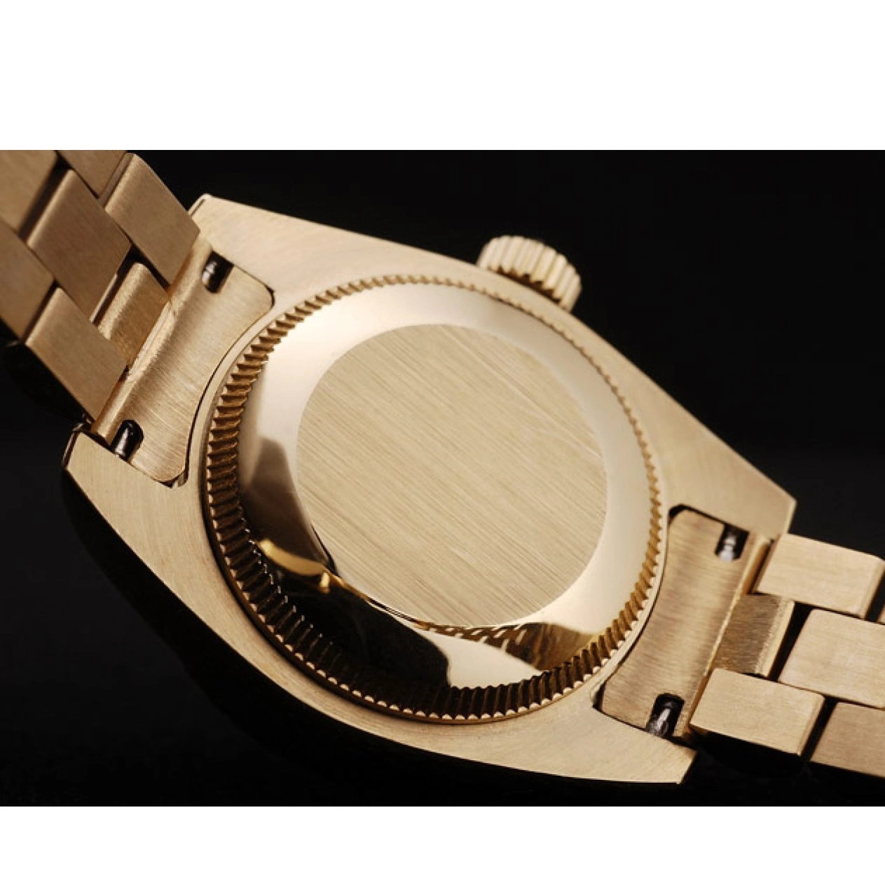 AAA replica watch Pattern Dial DateJust Gold Ribbed Rolex Gold Bezel 0627